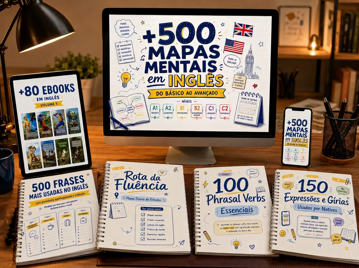 Mockup do Plano Completo com 500 mapas mentais e todos os bônus