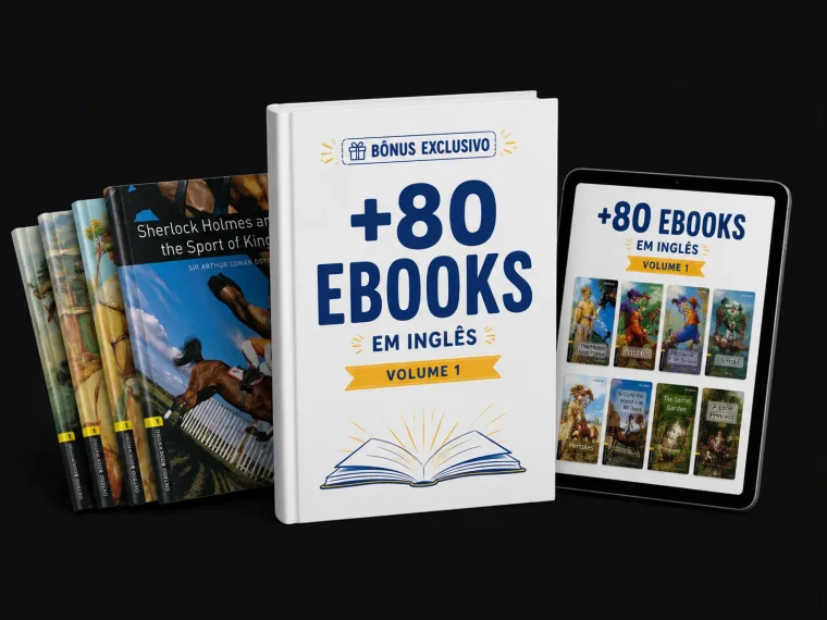 Mockup do Bônus #1: Biblioteca Inglês Fácil